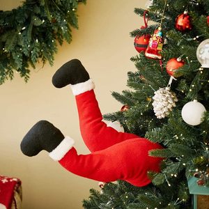 Juego de Adornos Colgantes de Peluche de Pierna de Duende de Santa Claus Rojo y Blanco Festivo, Decoración Navideña Temática para el Hogar, Pierna de Duende de Peluche para <span class=keywords><strong>Navidad</strong></span> - Product Image 1