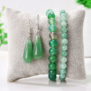 Conjunto de Joyería DAISY youf Fashion, Pulsera Elástica de <span class=keywords><strong>Jade</strong></span> y Piedras Preciosas, Aretes de Gota de Agua de Alta Gama para Mujer, Venta al Por Mayor - Product Image 4