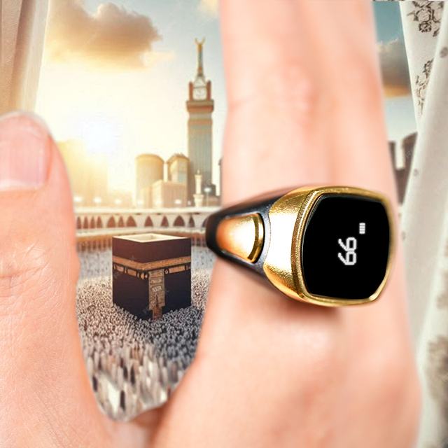Smart Digital Muslim Tasbih Ring with APP Control OLED Display & IP67 Waterproof Plastic Unisex for Islamic Prayer Counting