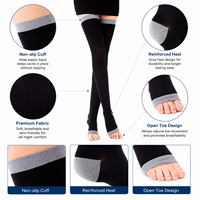 Bas de Compression pour cuisses et jambes minces, chaussettes Opaque, bout ouvert