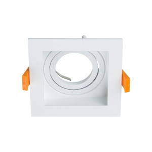 Anillo de Montaje Cuadrado EvoliteLL SQ1-F para Lámpara de Techo Empotrada de Aluminio con Marco para <span class=keywords><strong>Downlight</strong></span> LED Cuadrado Fijo y Soporte GU10 - Product Image 1