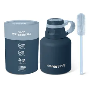 64 Oz 32Oz Cách Điện Thép Không Gỉ 64 Oz Chai Nước Bình Bia Growler Với Grip Xử Lý Rơm Nắp