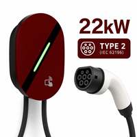 Chargeur EV ultime 22 kW Type 2 pour Tesla Model S X BMW I7 Audi RS E-tron, borne de recharge murale intelligente pour maison connectée, WiFi, NFC, station de charge 22 kW