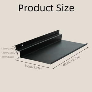 Wall Shelf Stainless Steel 25cm x 10cm Wall Mounted <b>Storage</b> <b>Rack</b> For Behind Doors Or Walls Durable Rectangle Design - Product Image 2