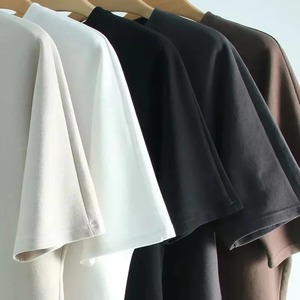 Ensemble deux pièces décontracté d'été pour homme : T-shirts courts et shorts en maille avec motifs unis assortis, 100 % coton respirant - Product Image 5