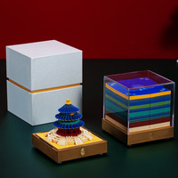 Carnet de notes 3D adhésif - Papier créatif pour loisirs créatifs Temple Heaven, cadeau original en acrylique, papier spécial, origine Chine, design à feuilles mobiles, bloc de papier