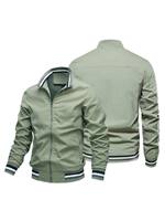 Veste fonctionnelle de style minimaliste pour homme, 100% polyester, manches longues, fermeture éclair, couleur unie, printemps