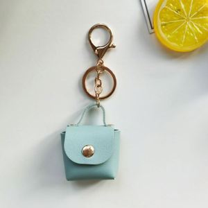 Small Bag Keychain PU Leather Mini Purse Keychain Cute Coin Purse <b>Keyring</b> with Snap Button Car Bag <b>Charm</b> Pendant - Product Image 2