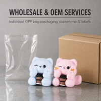 Jouet Squishy Chat Qui Cligne des Yeux et Tient une Tasse de Café à Montée Lente, Adorable Chaton Anti-Stress, Jouet Sensoriel à Presser, Décoration de Bureau et Cadeau de Fête