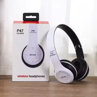 Casque sans fil P47 à succès, pliable, à réduction de bruit, avec microphone, fente pour carte de stockage, écouteurs de sport