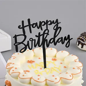 Toppers acrílico 46 estilos 50 peças, decoração de festa de aniversário feliz aniversário, bolo, brinquedo