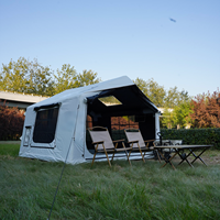Tente de camping gonflable familiale grand format à une chambre avec auvent, en tissu Oxford PVC imperméable, idéale pour le glamping en extérieur - Meilleures ventes
