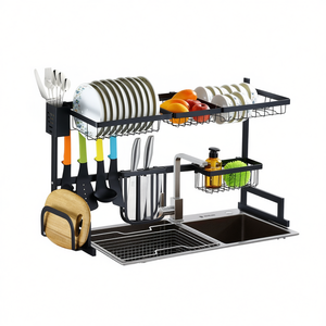 Escurridor de Platos Grande de 2 Niveles, de Acero Inoxidable, para Fregadero de Cocina, Organizador de Utensilios, Almacenamiento de Vajilla - Product Image 1