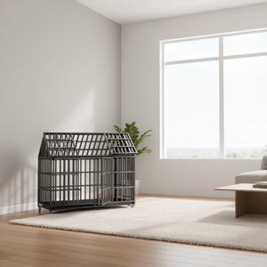 Jaula Metálica Resistente para Perros Grandes de 52 Pulgadas con Ruedas Bloqueables, Diseño Moderno, Accesorio para Mascotas - Product Image 2