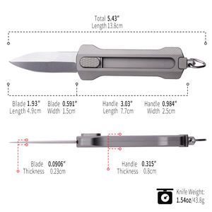 Coltello Tascabile Retrattile in Titanio con Lama da Caccia in Acciaio Inossidabile e Blocco di Sicurezza - Product Image 3