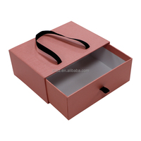 Emballage cadeau coulissant de couleur rose personnalisé de haute qualité écologique Boîte à tiroir en papier personnalisée avec extracteur pour cadeau
