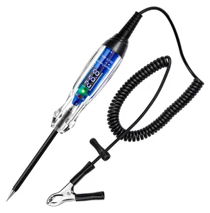 DC 3V-60V Digital LED Test Light Automotive Circuit Tester with Portable PU Extended Spring Wire