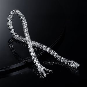 Rhodium Plated <b>Copper</b> 6inch-8.5inch Tennis <b>Bracelets</b> 5mm Cubic Zirconia Fashionable Unisex Classic 6.5inch-8inch Variants - Product Image 1