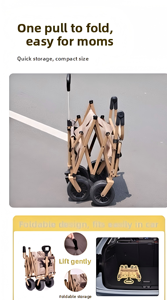 Poussette de <span class=keywords><strong>wagon</strong></span> pliable en plastique robuste pour enfants pliante à la main utilitaire bébé transporter chariot de plage pliable pour Camping jardin - Product Image 5