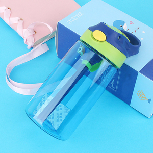 Garrafa de Água Ecológica Barata com Canudo para Crianças e Estudantes, Garrafa Plástica de 500ml com Padrão de Desenho Animado, Copo de Viagem para Água Fervente - Product Image 2