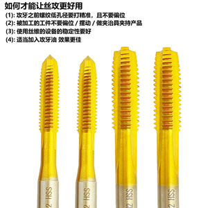 Machos de roscar Runyuan East HSS recubiertos M3 M4 M5 M6, machos de roscar métricos sin desbaste para acero - Product Image 3