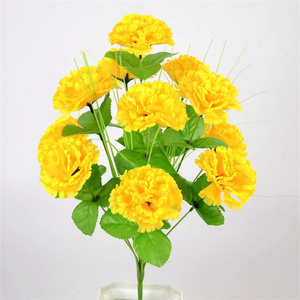 Bouquet de fausses fleurs en soie, 12 têtes, œillets artificiels pour cimetière, vente en gros d'usine - Product Image 2