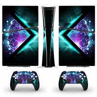 Autocollant pour PS5 Slim Digital Edition, ensemble complet de protection en vinyle, film adhésif pour console et manette PS5 Slim