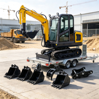 Livraison gratuite, mini-excavatrice à moteur de 4,5 tonnes, 6,5 tonnes, excavatrice hydraulique sur chenilles, micro-excavatrice avec moteur EPA/CE