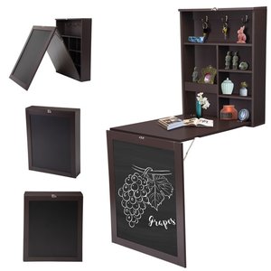 Modern Home Hanging <strong>Foldable</strong> <strong>Wall</strong> Mounting Table <strong>Desk</strong>, Wooden <strong>Foldable</strong> Folding Table with Blackboard - Product Image 5