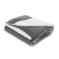 Plaid électrique Sherpa, 160W, bleu marine, Super confortable, lavable en Machine
