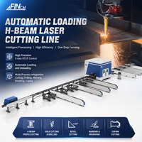 FINCM Línea de Corte Láser de Fibra CNC para Perfiles de Acero en H, con Carga Automática, para Biselado de Cantos en Ángulo R, 12kw 20kw, Construcción Metálica