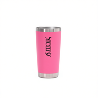 Gobelet à café Ojtor Electronic 500 ml en acier inoxydable 304, isolé sous vide, avec paille, logo personnalisé, couleur rose, maintien thermique 24/12 heures