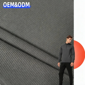 95% 면 5% 스판덱스 2x2 리브 니트 원단 중간 두께 340gsm 120cm 폭 부드럽고 통기성 있는 칼라, 커프스 및 패션 탑용 - Product Image 1