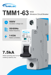 Disjoncteur miniature 3P 1~4A TMM1-63 (curbe K) - Product Image 2