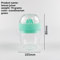 Handmatige citruspers van plastic met deksel en giettuit, sinaasappelpersbeker, fruitpers voor citroen, limoen, sinaasappel