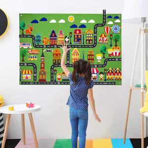 Estera de juego de fieltro para niños pequeños, juegos de pista, mapa de carretera, juegos de Historia de tablero para niños pequeños, educativo - Product Image 5