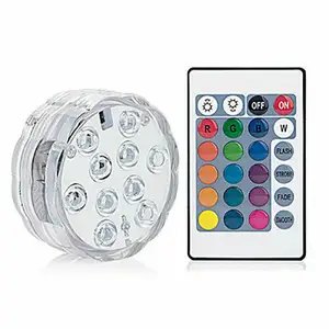 Lampe LED Submersible à 16 couleurs avec télécommande, spot lumineux submergé, rvb, idéal pour une fontaine ou une piscine, 16 couleurs de lumière