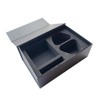 Boîte cadeau magnétique rigide et plate de couleur noire en stock, faible MOQ, pour emballage cadeau