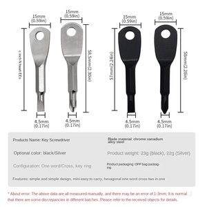 Équipement portatif extérieur de distribution d'énergie de secours d'EDC-combinaison croisée et droite de tête de tournevis de porte-clés - Product Image 3
