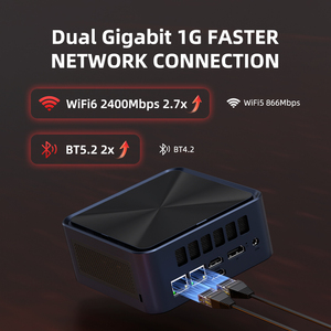 Mini PC de bureau haute performance NUC Gaming R7 6800H 6600U 8 cœurs DDR5 16 Go Win11 3* Affichage 2 LAN ZHR Mini PC A - Product Image 4