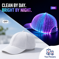 Casquette de baseball à fibres optiques LED rechargeable par USB, réglable, avec 11 modes d'éclairage pour fêtes et festivals, OEM ODM
