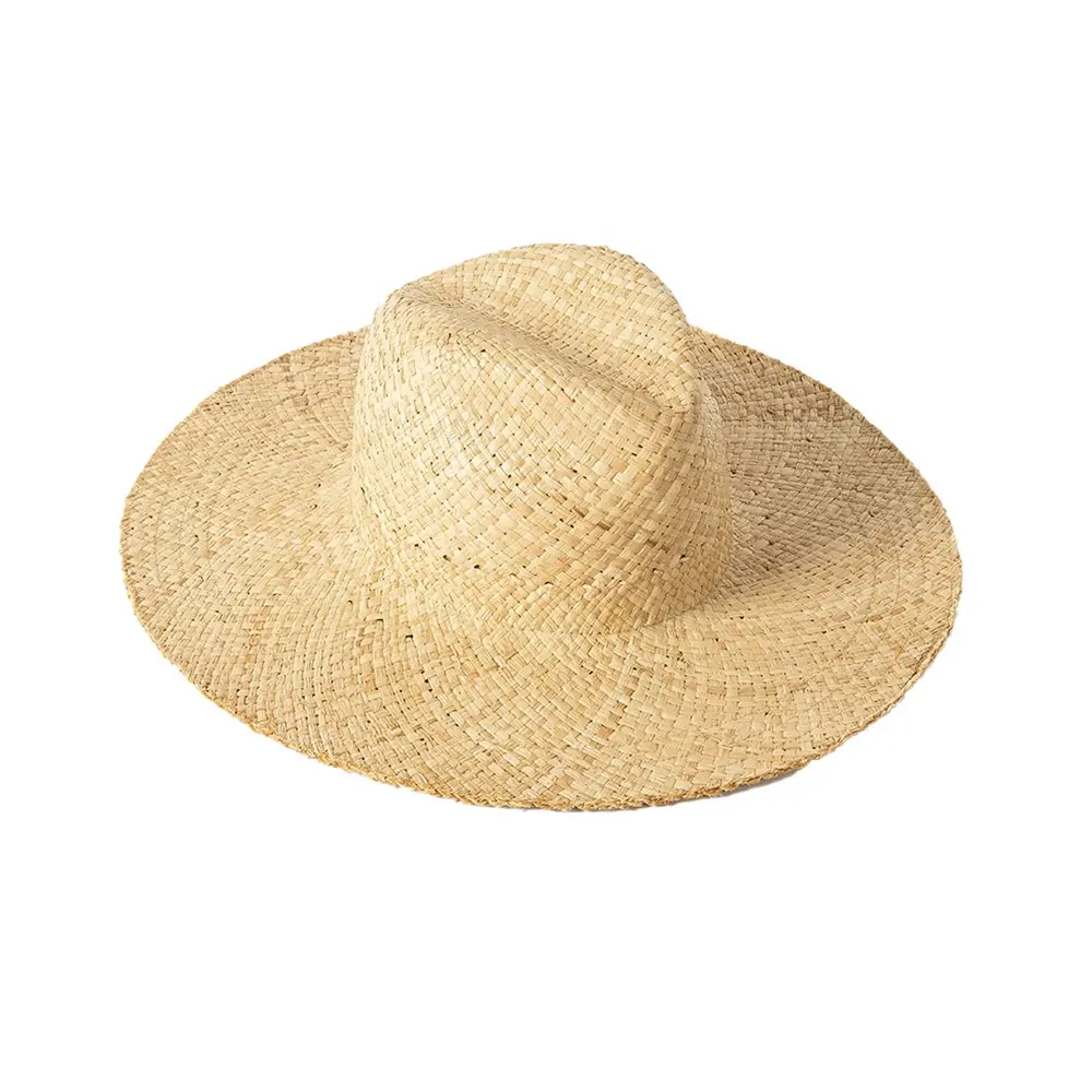 Chapéu Panamá de palha de ráfia premium de qualidade superior feito à mão para praia feminino masculino Jazz