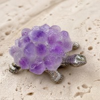 Vente en gros de gravats roulés de quartz rose naturel et d'améthyste, en forme de tortue, pour la lithothérapie, pour artisanat de cristaux mélangés et cadeaux