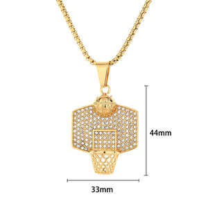 Collar de Joyería de Moda con Colgante de Acero Inoxidable Resistente al Agua con Diseño Deportivo Hip Hop para Hombre, Venta al por Mayor - Product Image 1