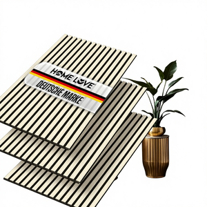 Topbon Modern 3-Piece Acoustic Panels Set 118x60cm Real Wood <strong>Oak</strong> Veneer 3D Wood Look Felt Wall Panels <strong>Light</strong> <strong>Oak</strong> - Product Image 1