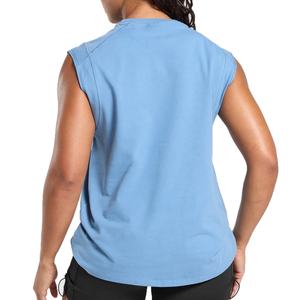 Camiseta sin Mangas de Algodón Puro con Logotipo Personalizable, Versión Casual Holgada de Verano para Mujer - Product Image 4