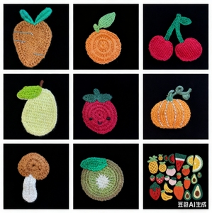 Phụ kiện móc len thủ công hình vuông, trái tim, hoa, động vật, trái cây, nhà máy sản xuất - Product Image 5