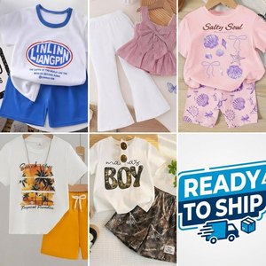 Conjunto de Camiseta y Pantalones Cortos para Niños, Estilos Variados, Mezcla Aleatoria, Universal para Ventas en Línea y Fuera de Línea, para Niños - Product Image 3