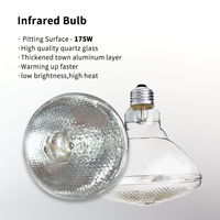 Musyder 175W Lampe chauffante infrarouge étanche pour animaux de compagnie Brooder Chicks Poultry Hatch Warming Bulb Farm Use
