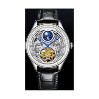Montre mécanique automatique pour homme, boîtier en acier inoxydable personnalisé en série, squelette, affichage 24 heures, luminescent